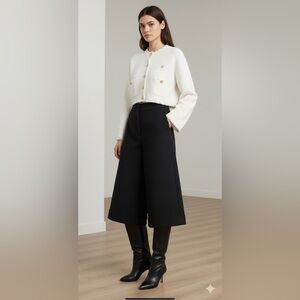 Chanel vintage wool culottes in black
